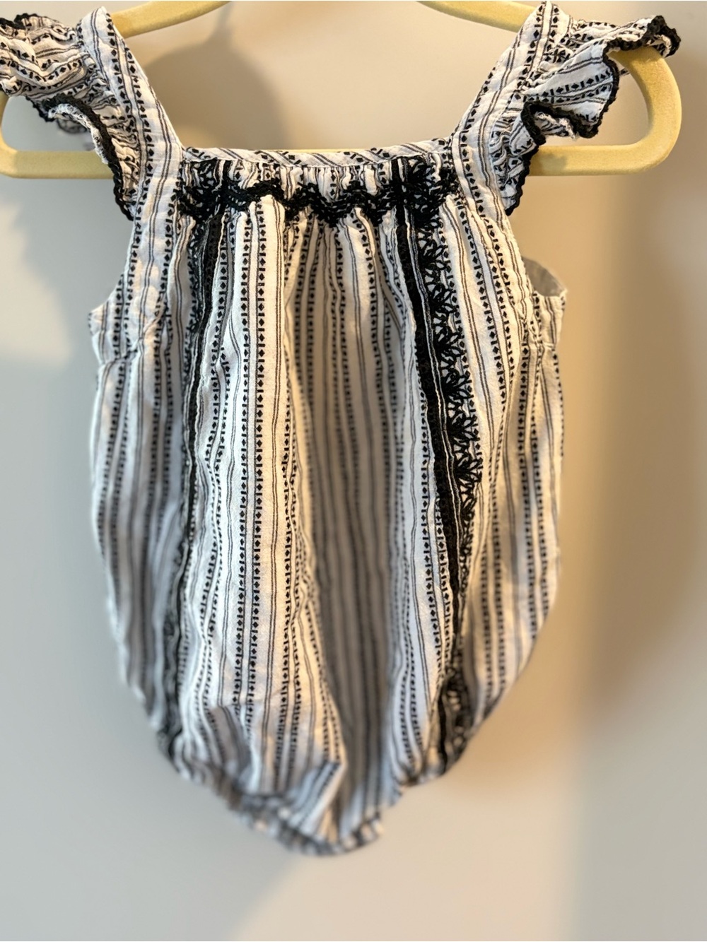 Max Studio Baby Black & White Striped Ruffle Romper